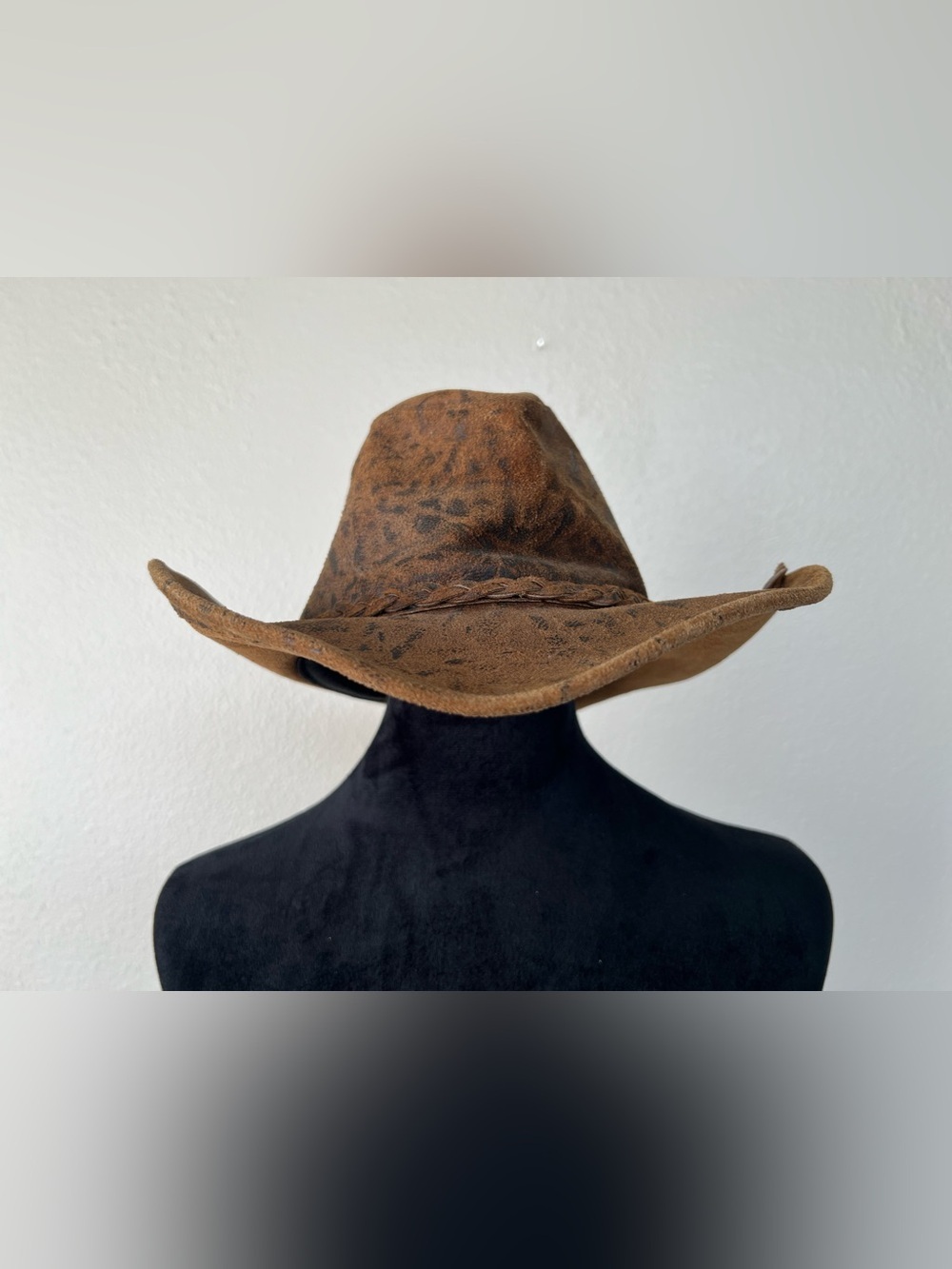 Brown Leather Cowboy Hat